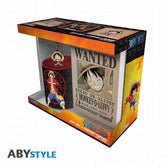 ONE PIECE Gift Pack - Mug 320ml, Metal Keyring, Notebook | "Wanted Luffy" trendygifthk