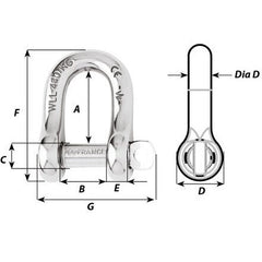 Wichard Captive Pin D Shackle - Diameter 5 mm | Part #1402 trendygifthk