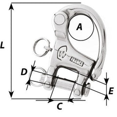 Wichard HR Snap Shackle with Clevis Pin - Length: 52 mm | Part #2293 trendygifthk