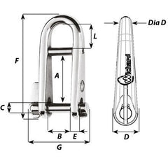 Wichard Key Pin Shackle with Bar - Dia 5 mm | Part #81432 trendygifthk