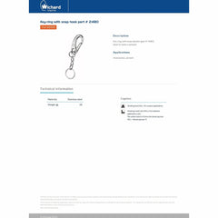 Wichard Key Ring with Snap Hook - Part #9305 trendygifthk