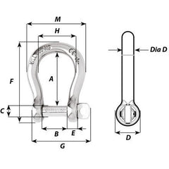 Wichard Self-locking Bow Shackle - 4mm Dia | 316 Stainless Steel #WIC-1241 trendygifthk