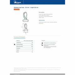 Wichard Webbing Snap Hook - 30mm - Length: 60mm #2284 | Grade 316L Stainless Steel trendygifthk