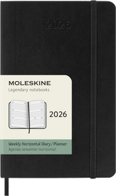 Moleskine 2026 12 Month Weekly Horizontal Planner Notebook - Black Color