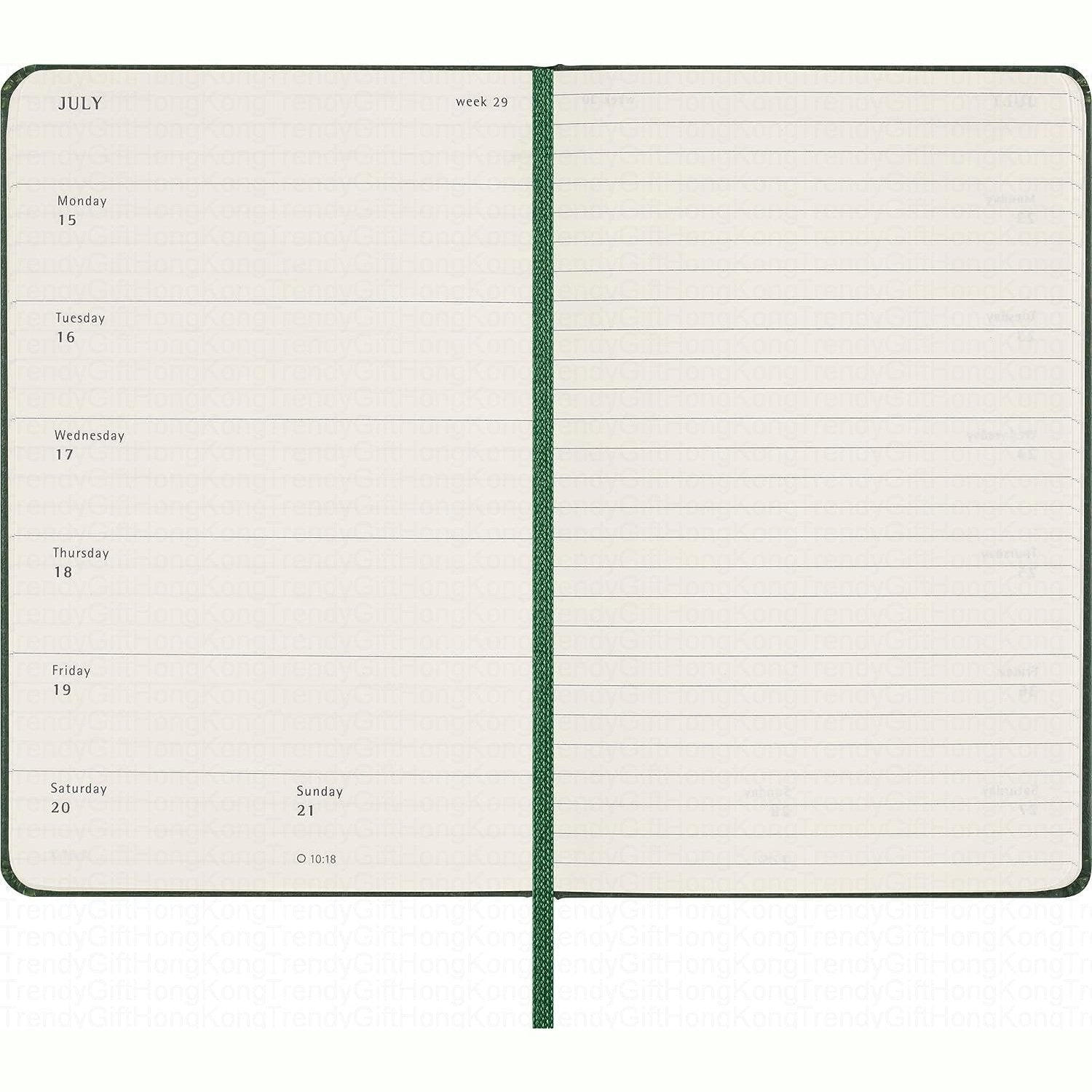 Moleskine 2024 Weekly Planner Pocket Hardcover Green