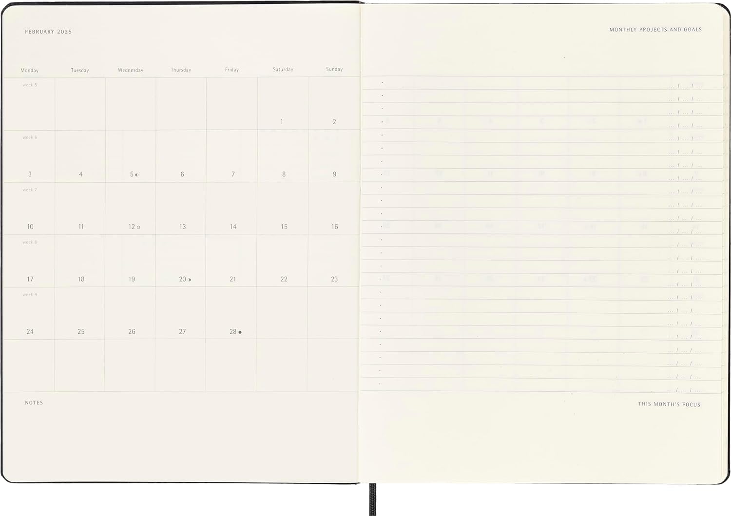 Moleskine PRO 12-Month 2025 Weekly Vertical Planner, Hard Cover, Black, 288 Pages trendygifthk