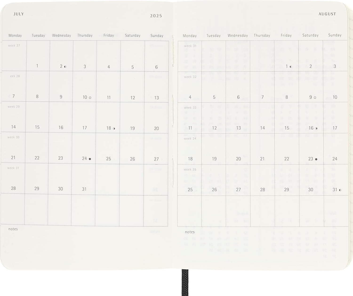 Moleskine Classic 12-Month 2025 Weekly Planner, 144 Pages trendygifthk