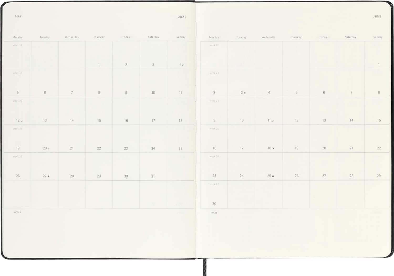 Moleskine Classic 12-Month 2025 Weekly Planner, 144 Pages trendygifthk