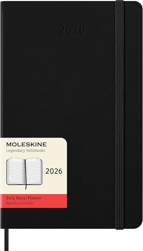 Moleskine Classic 2026 Daily Planner - Black cover, 12 Month
