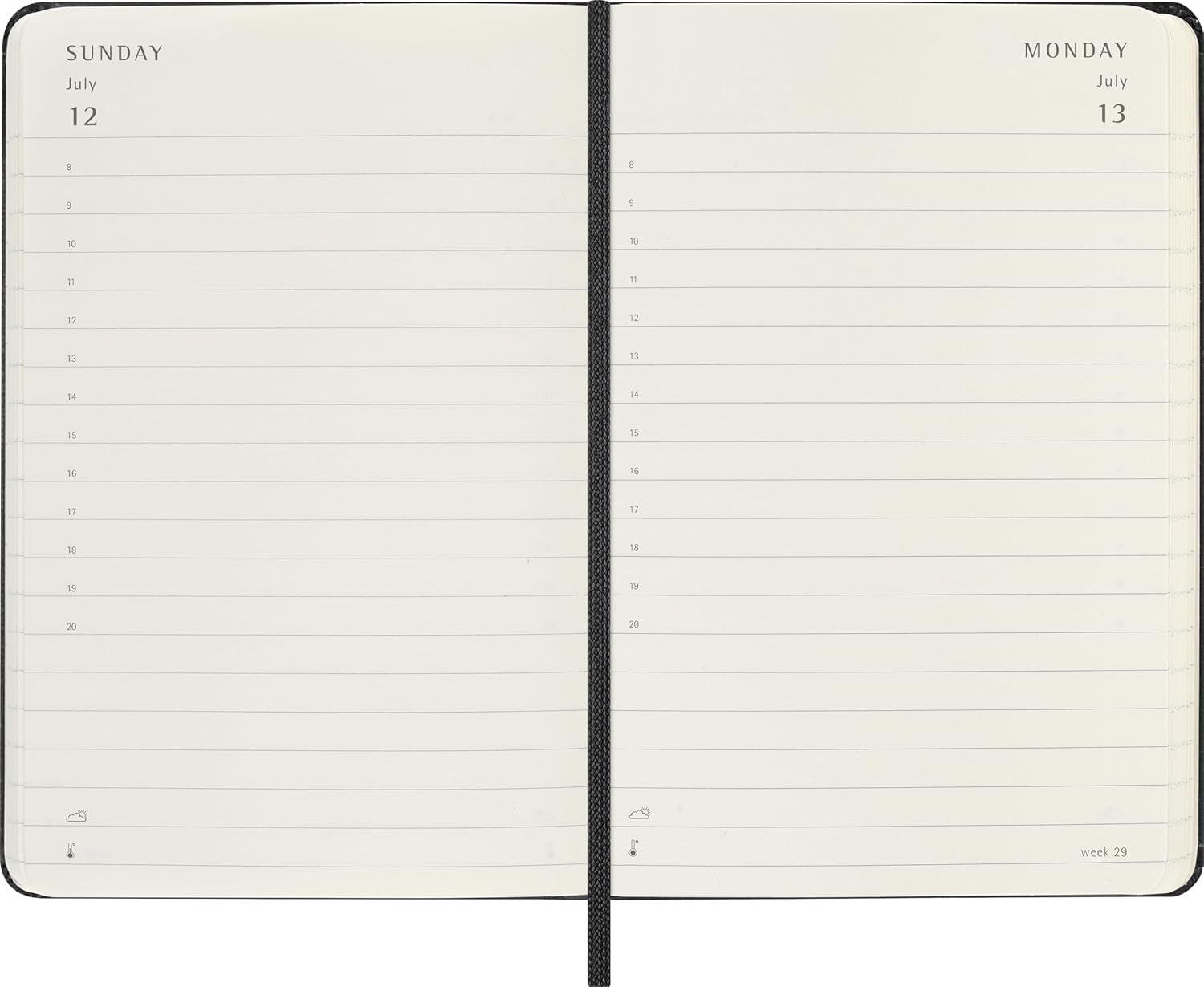 Moleskine Classic 2026 Daily Planner - Black cover, 12 Month