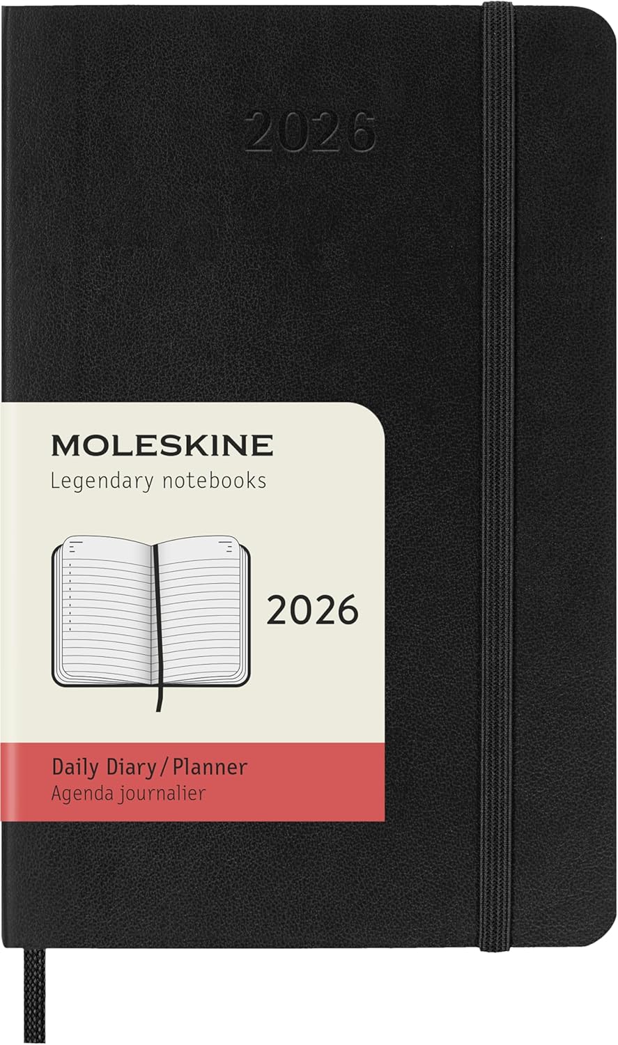 Moleskine Classic 2026 Daily Planner - Black cover, 12 Month