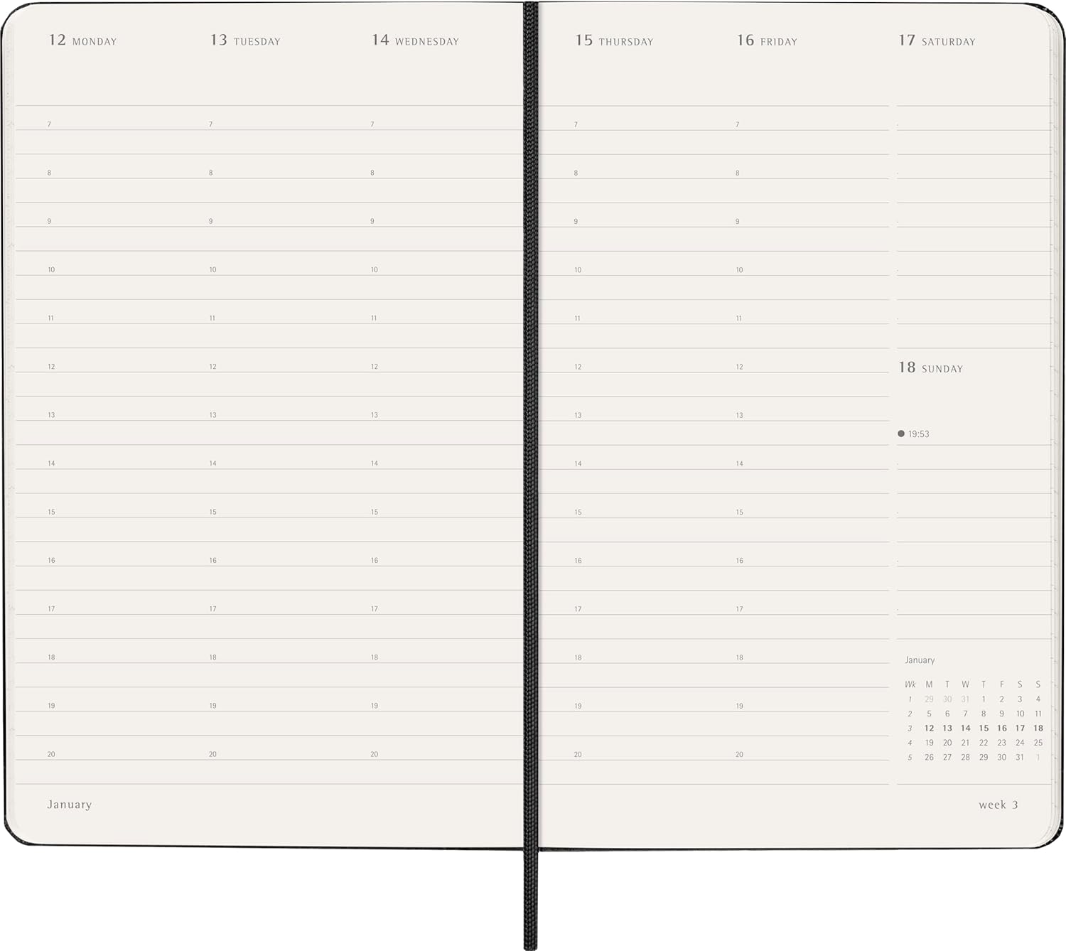 Moleskine PRO 2026 Weekly Vertical Planner - Large Hard Cover, 12 Months trendygifthk