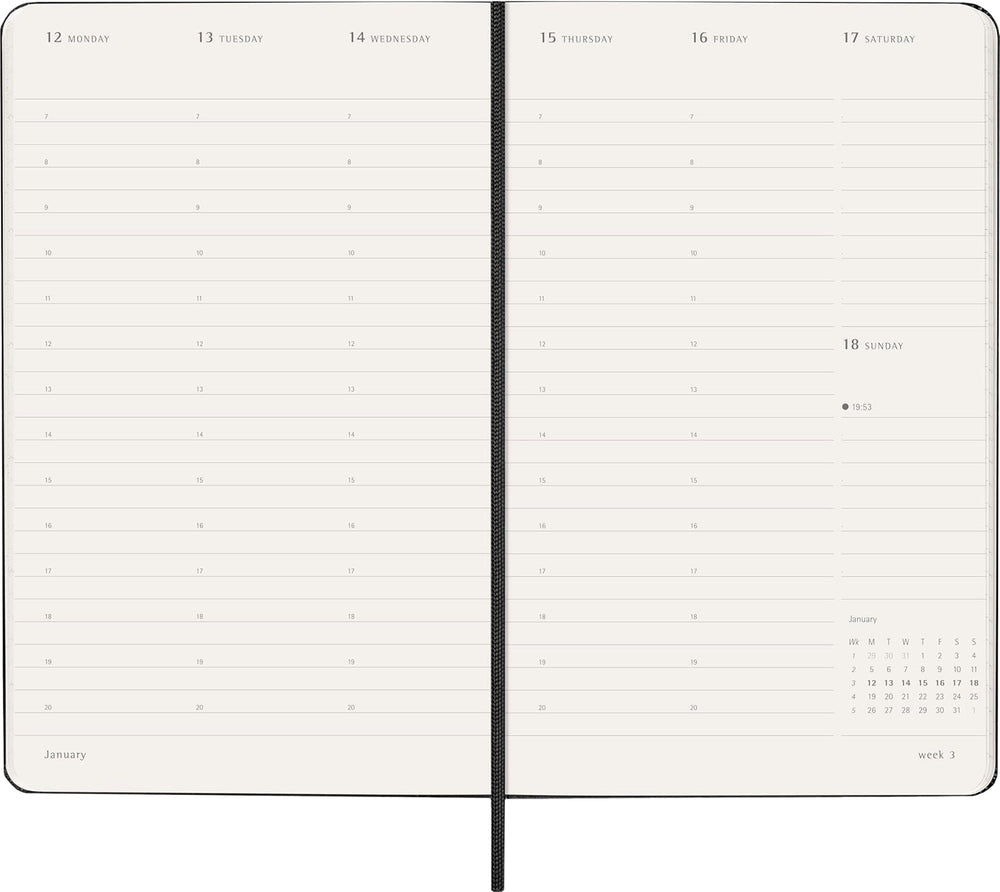 Moleskine PRO 2026 Weekly Vertical Planner - Large Hard Cover, 12 Months trendygifthk