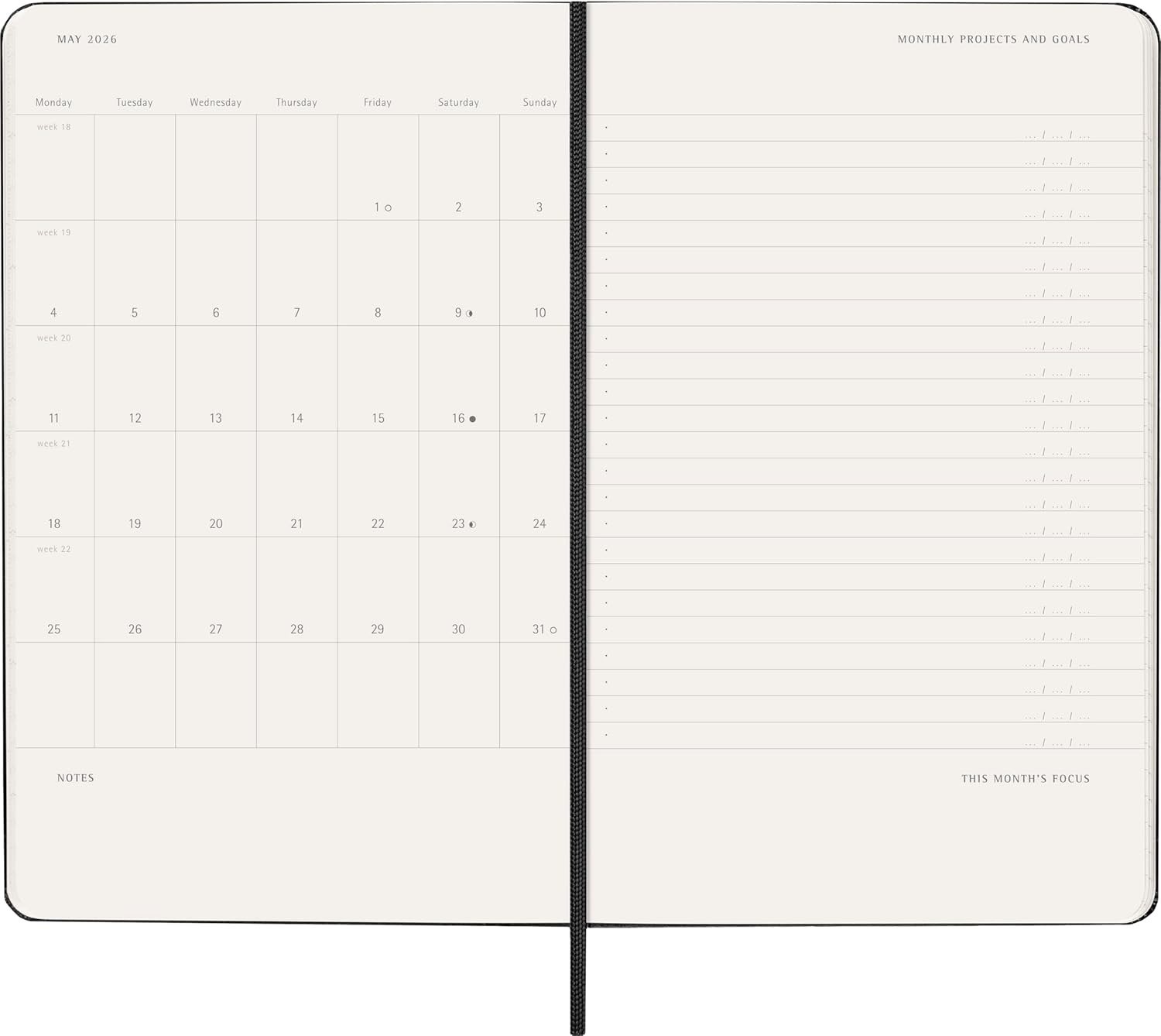 Moleskine PRO 2026 Weekly Vertical Planner - Large Hard Cover, 12 Months trendygifthk