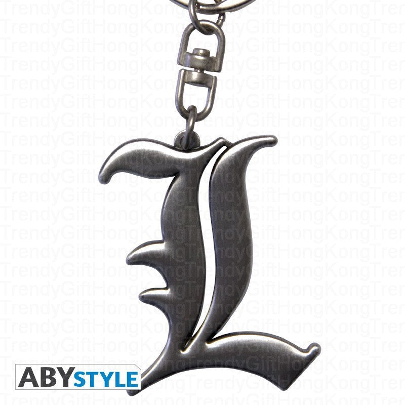 DEATH NOTE 3D Keychain - 'L Symbol' | High-Quality Metal Collectible trendygifthk