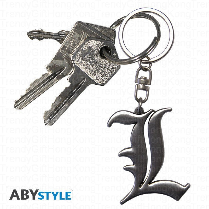 DEATH NOTE 3D Keychain - 'L Symbol' | High-Quality Metal Collectible trendygifthk