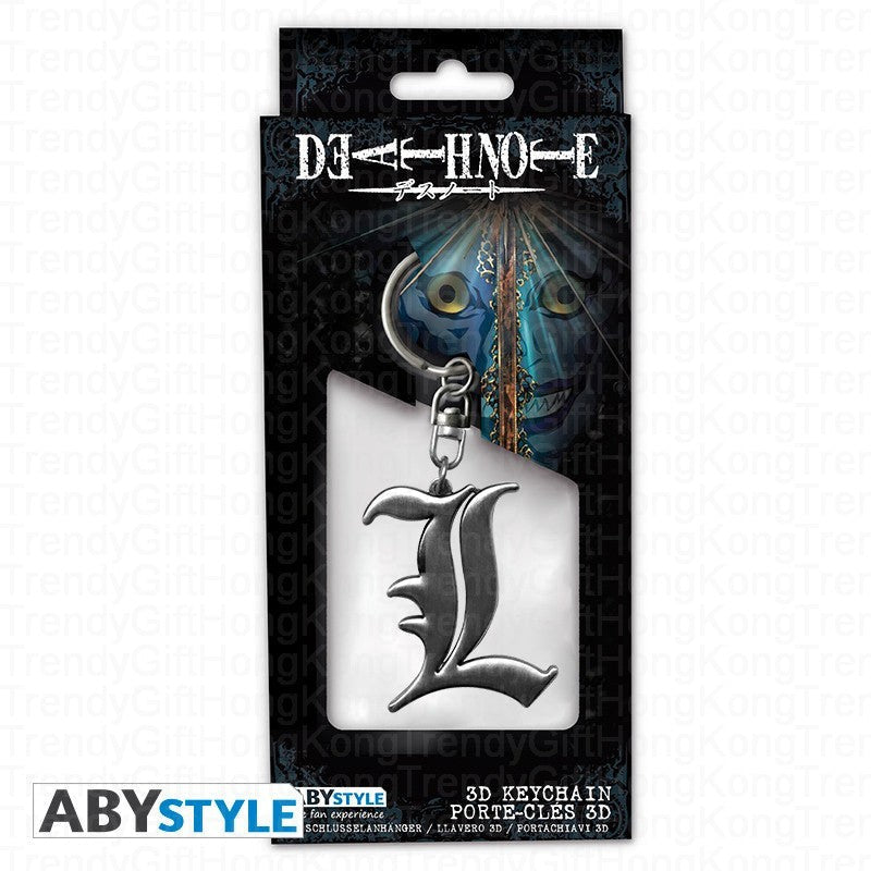 DEATH NOTE 3D Keychain - 'L Symbol' | High-Quality Metal Collectible trendygifthk