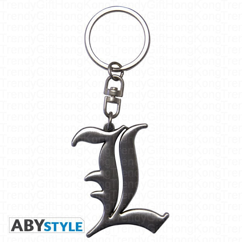 DEATH NOTE 3D Keychain - 'L Symbol' | High-Quality Metal Collectible trendygifthk