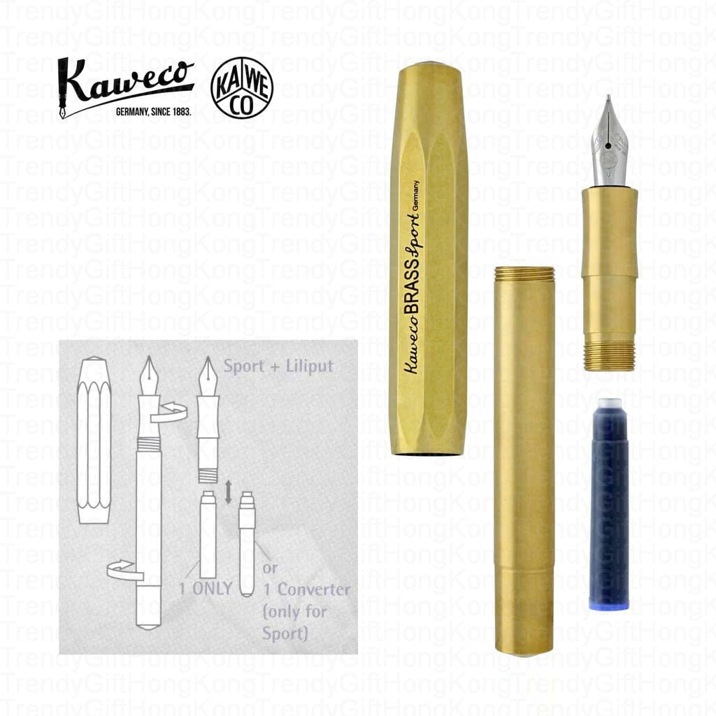 Kaweco Brass Sport Fountain Pen Brass 0.7mm Fine Nib trendygifthk