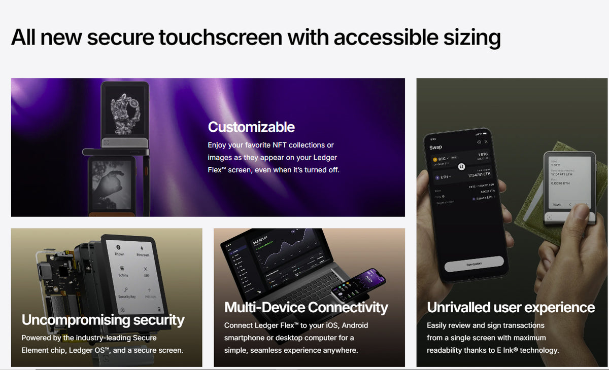 Ledger Flex™ - Next-Gen Secure E Ink® Touchscreen Bitcoin Wallet trendygifthk