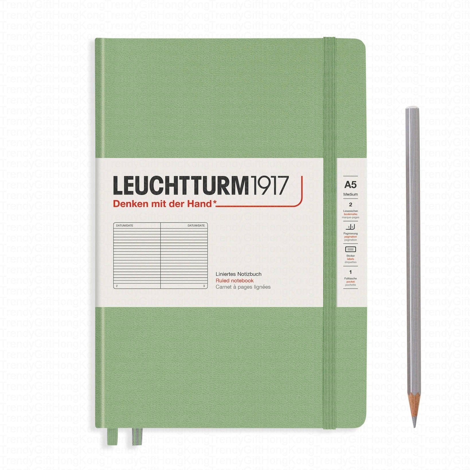 Leuchtturm 1917 Notebook Medium A5 Hardcover, 249 Numbered Pages trendygifthk