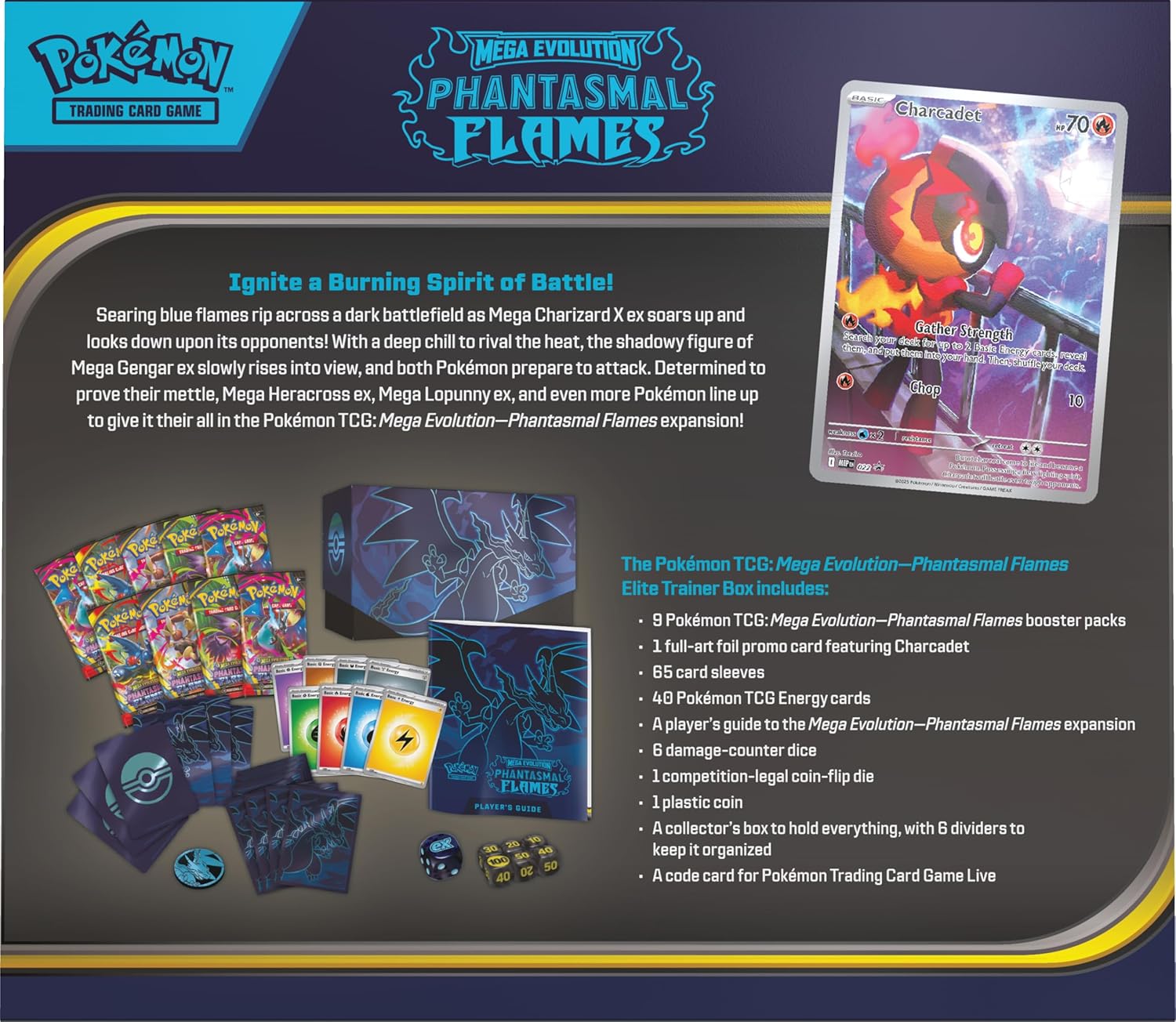 Pokémon Mega Evolution Phantasmal Flames Elite Trainer Box trendygifthk