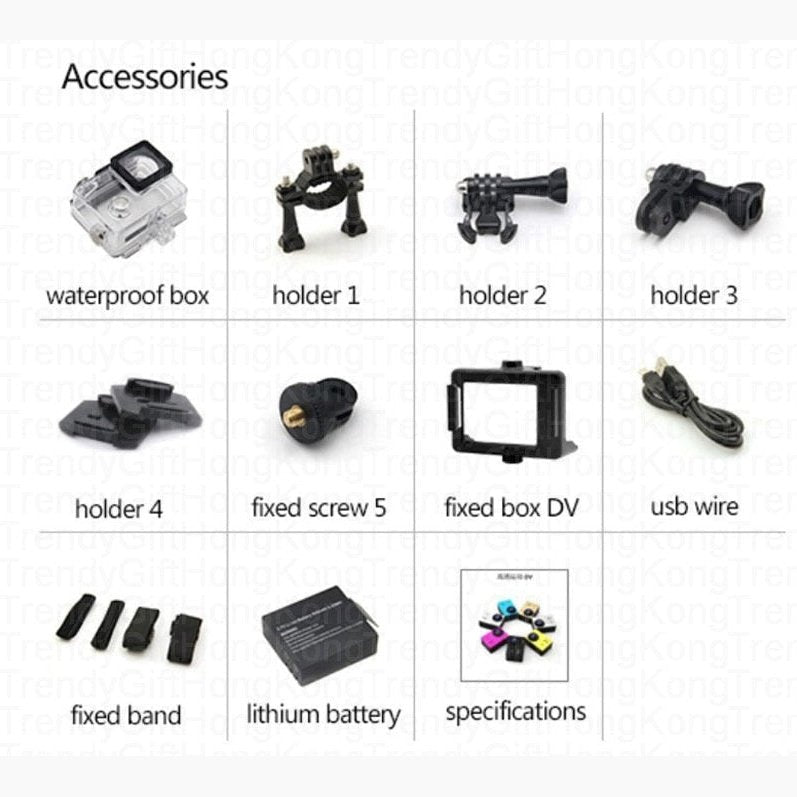 Mini Camera Full HD 1080p Action Camera - Waterproof, Diving Sports, 170° Wide Angle trendygifthk