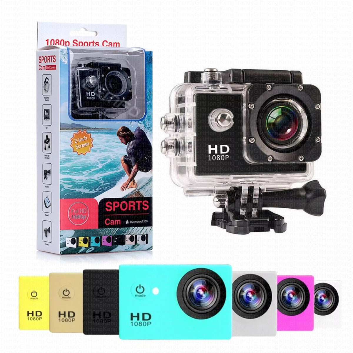 Mini Camera Full HD 1080p Action Camera - Waterproof, Diving Sports, 170° Wide Angle trendygifthk