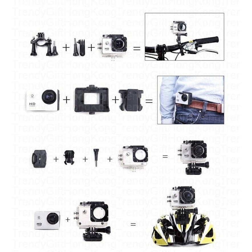 Mini Camera Full HD 1080p Action Camera - Waterproof, Diving Sports, 170° Wide Angle trendygifthk