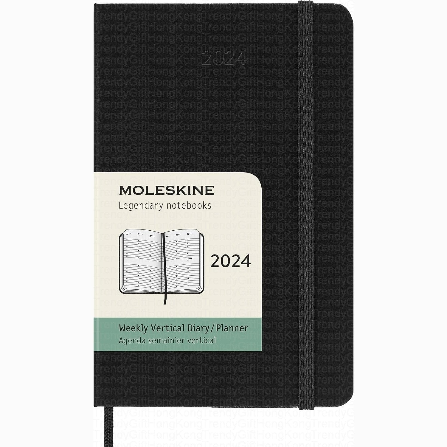 Moleskine 2024 12 Month Weekly Vertical Planner - Black Hard Cover trendygifthk