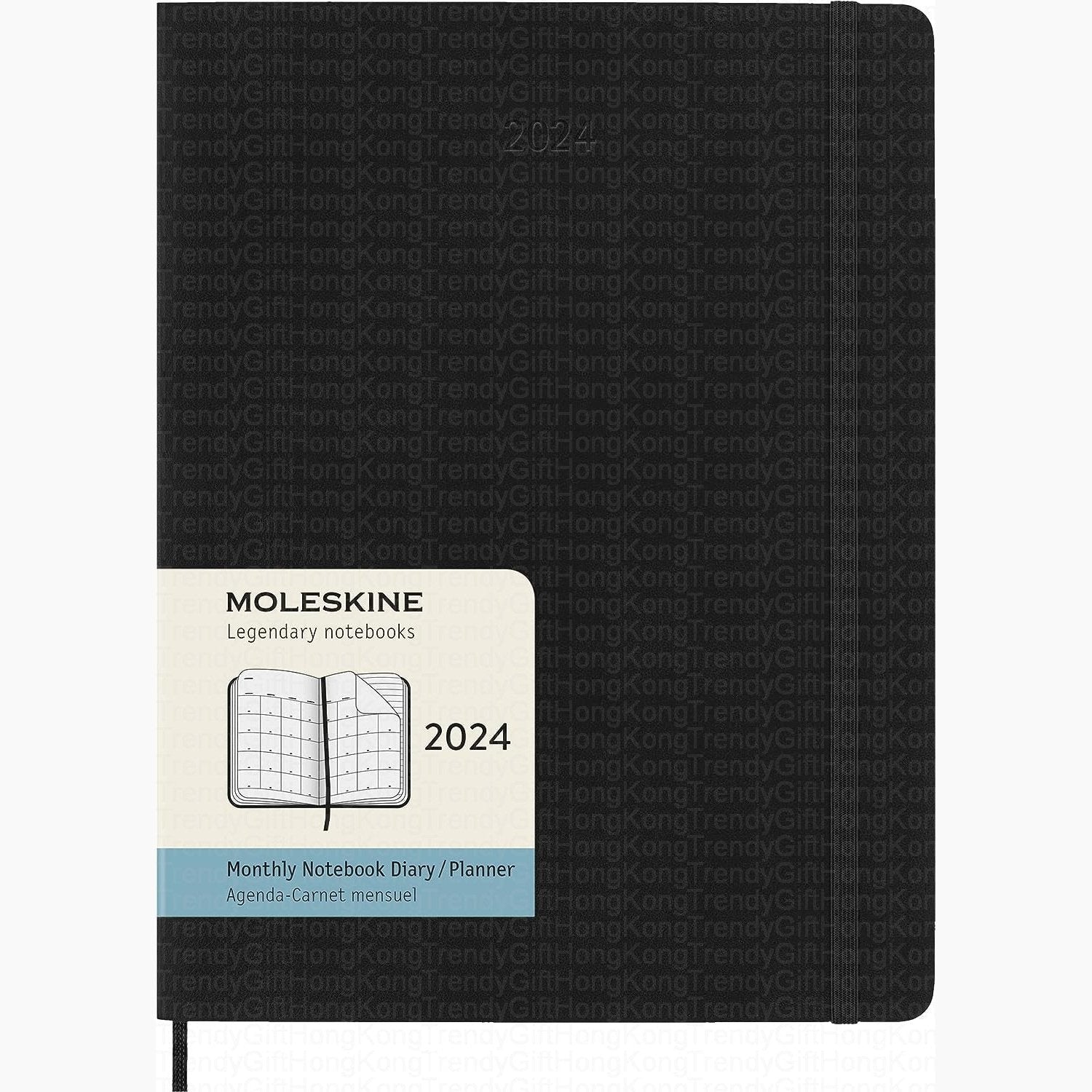 Moleskine 2024 12 Monthly Planner - Black Soft Cover trendygifthk