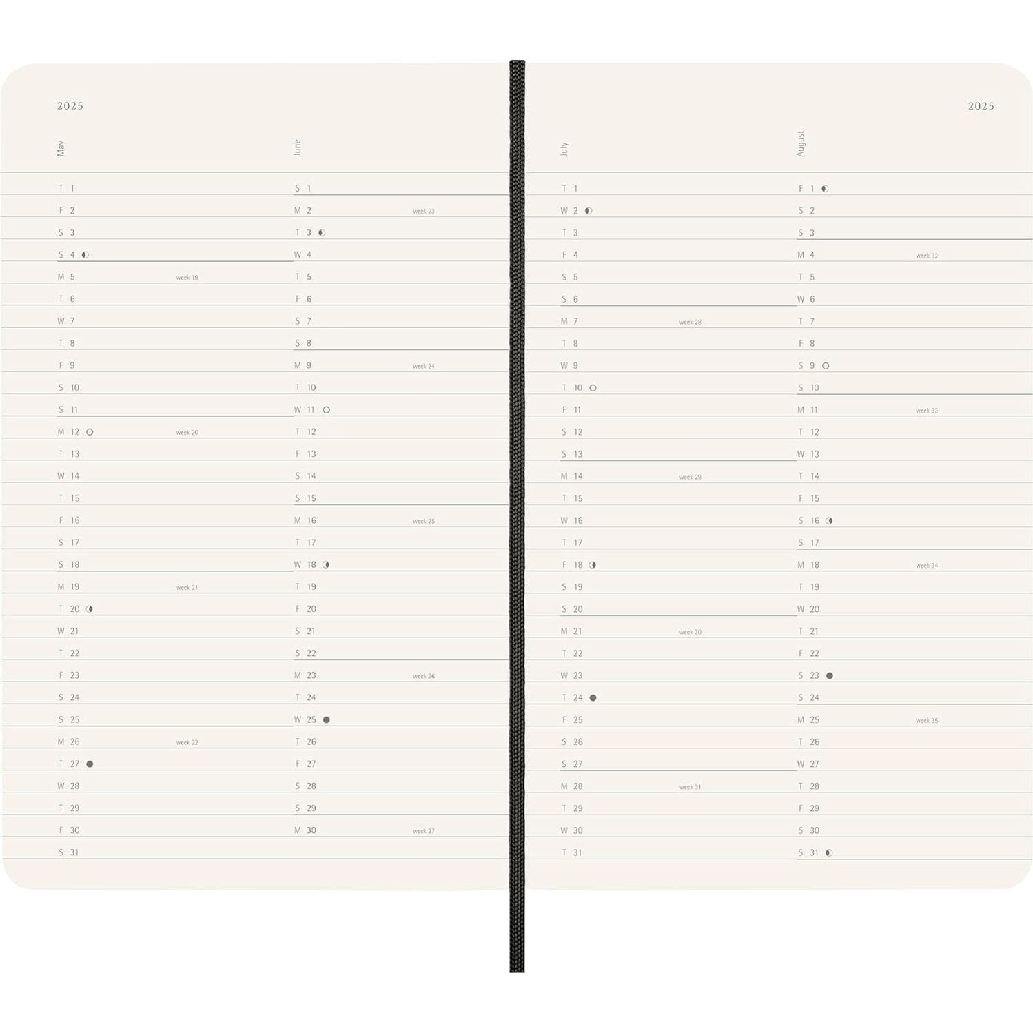 Moleskine 2025 12 Monthly Planner - Black Soft Cover trendygifthk