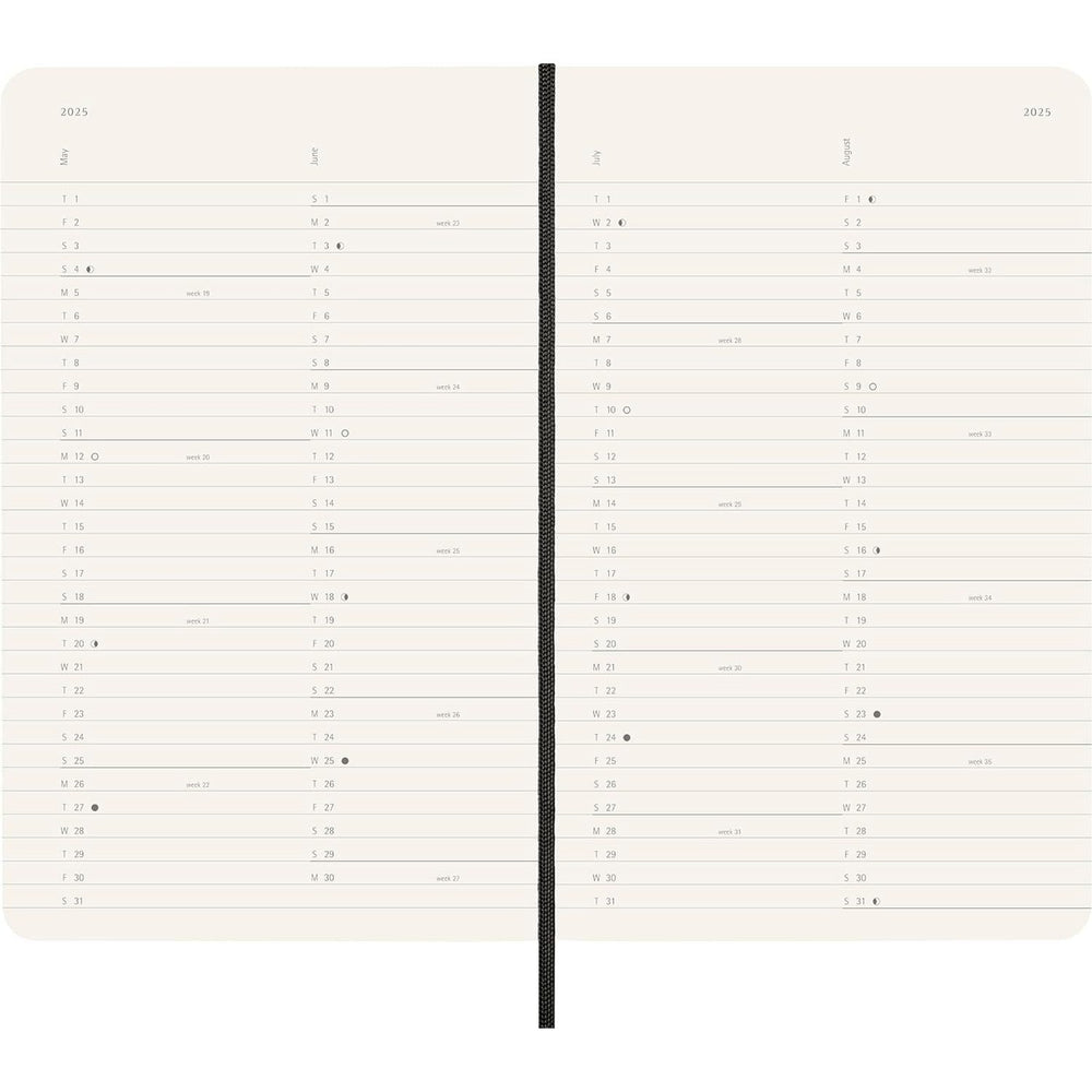 Moleskine 2025 12 Monthly Planner - Black Soft Cover trendygifthk