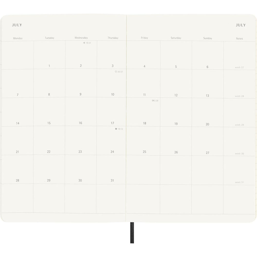 Moleskine 2025 12 Monthly Planner - Black Soft Cover trendygifthk