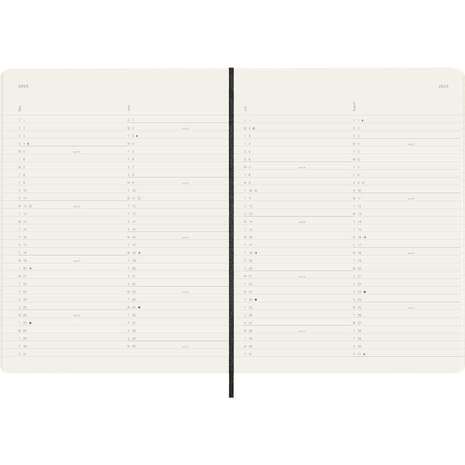 Moleskine 2025 12 Monthly Planner - Black Soft Cover trendygifthk