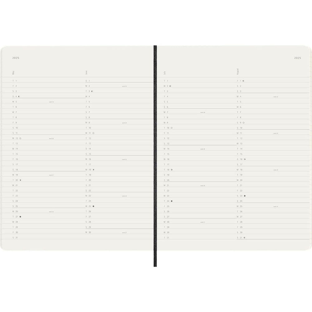 Moleskine 2025 12 Monthly Planner - Black Soft Cover trendygifthk