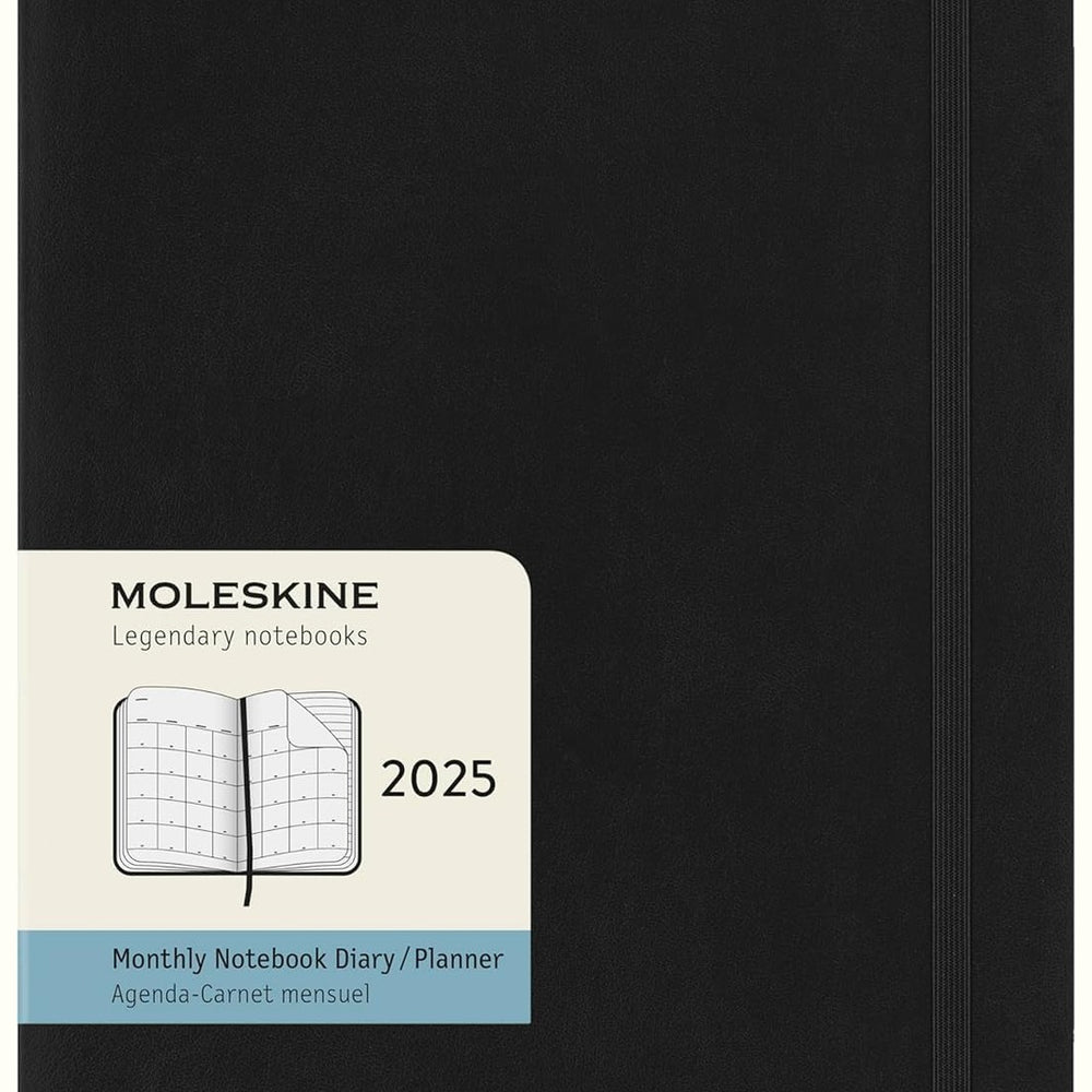 Moleskine 2025 12 Monthly Planner - Black Soft Cover trendygifthk