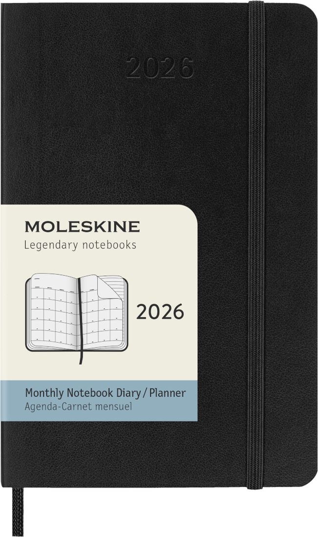 Moleskine 2026 12 Monthly Planner - Black Soft Cover trendygifthk