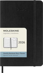 Moleskine 2026 12 Monthly Planner - Black Soft Cover trendygifthk