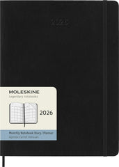 Moleskine 2026 12 Monthly Planner - Black Soft Cover trendygifthk