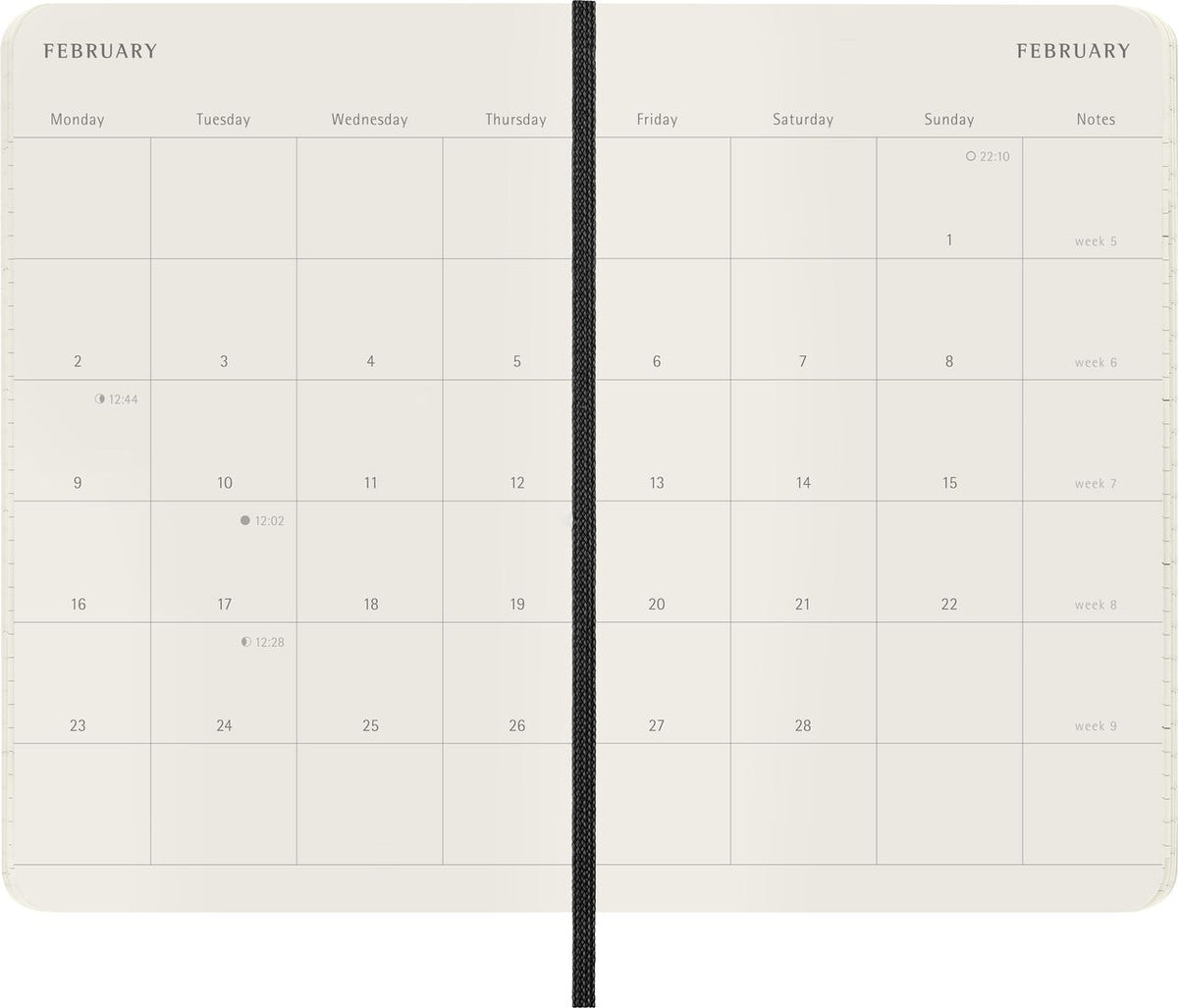 Moleskine 2026 12 Monthly Planner - Black Soft Cover trendygifthk