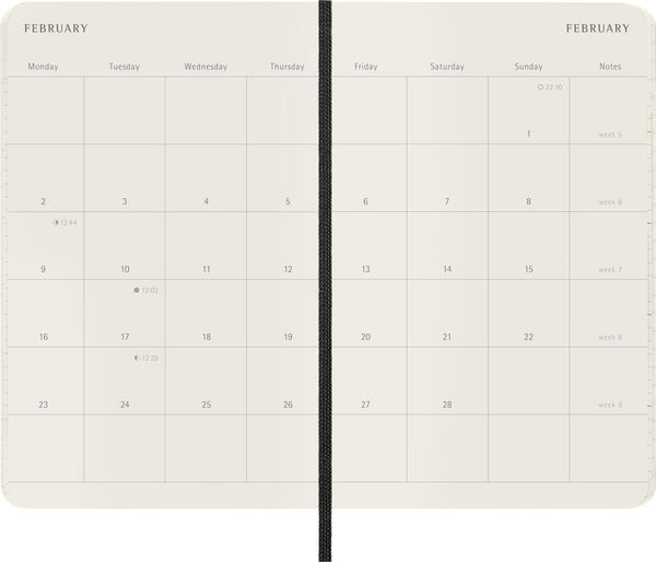 Moleskine 2026 12 Monthly Planner - Black Soft Cover trendygifthk