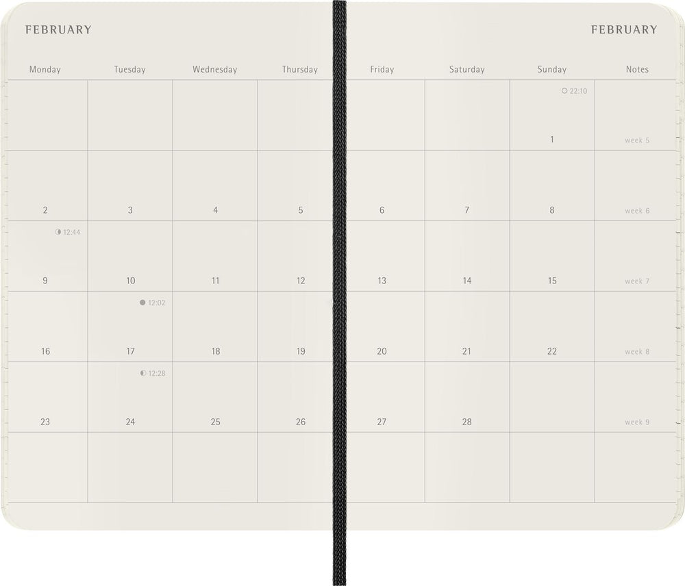 Moleskine 2026 12 Monthly Planner - Black Soft Cover trendygifthk