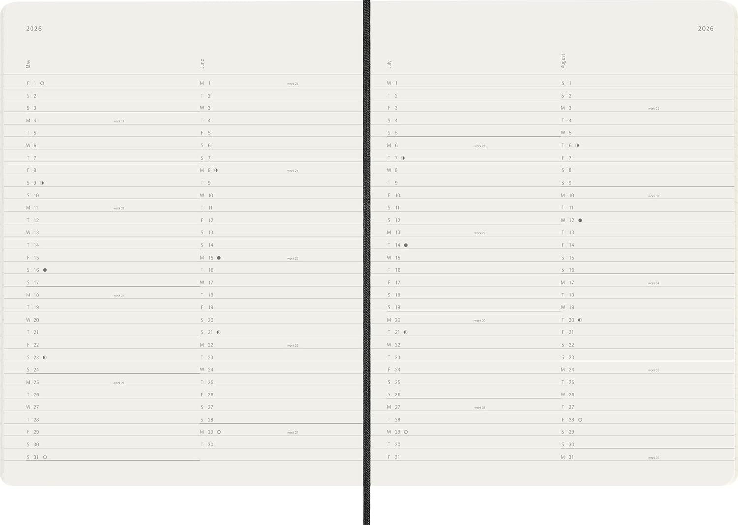Moleskine 2026 12 Monthly Planner - Black Soft Cover trendygifthk