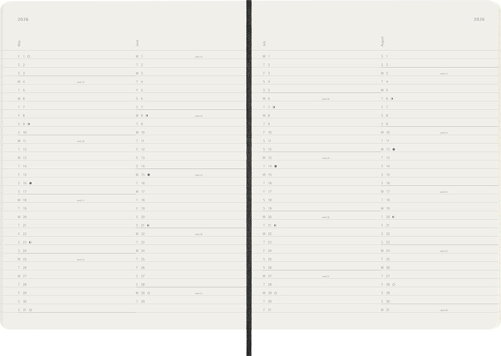 Moleskine 2026 12 Monthly Planner - Black Soft Cover trendygifthk