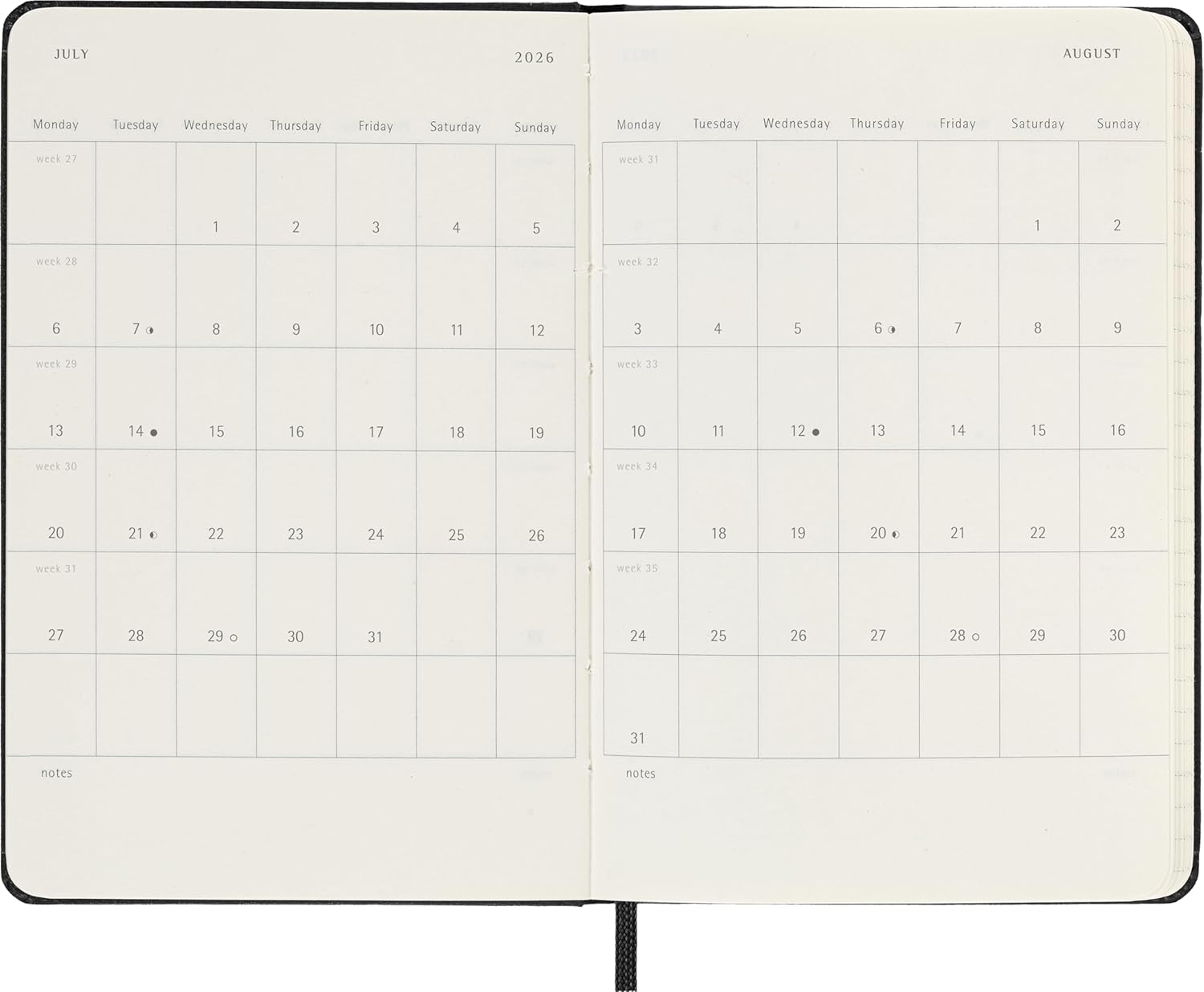 Moleskine Classic 2026 Daily Planner - Black cover, 12 Month trendygifthk