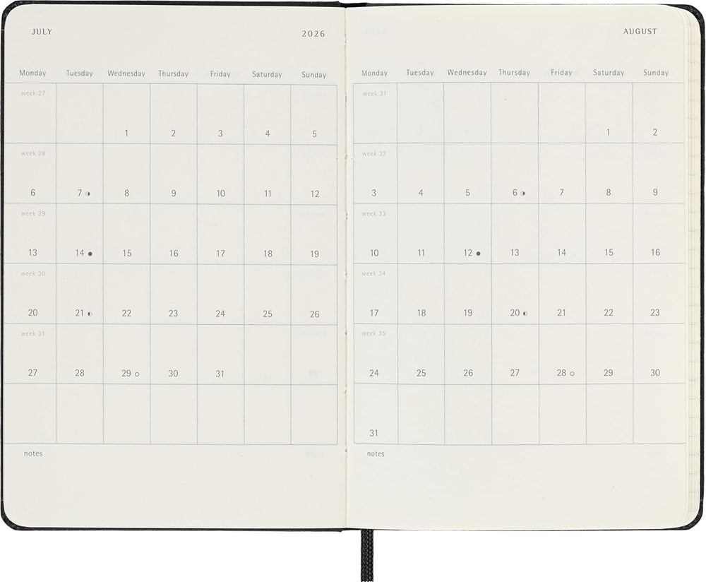 Moleskine Classic 2026 Daily Planner - Black cover, 12 Month trendygifthk