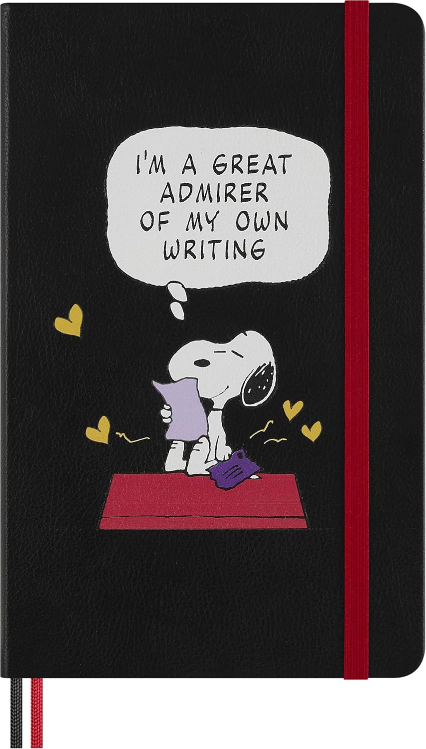 "Moleskine Limited Edition Peanuts 'Snoopy' Notebook, Hard Cover, Large 13 x 21 CM , Ruled, Black, 176 pages trendygifthk
