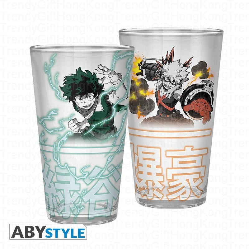 My Hero Academia Izuku Midoriya and Katsuki Bakugo 400ml glass Main image