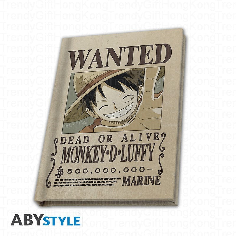 ONE PIECE Gift Pack - Mug 320ml, Metal Keyring, Notebook | "Wanted Luffy" trendygifthk